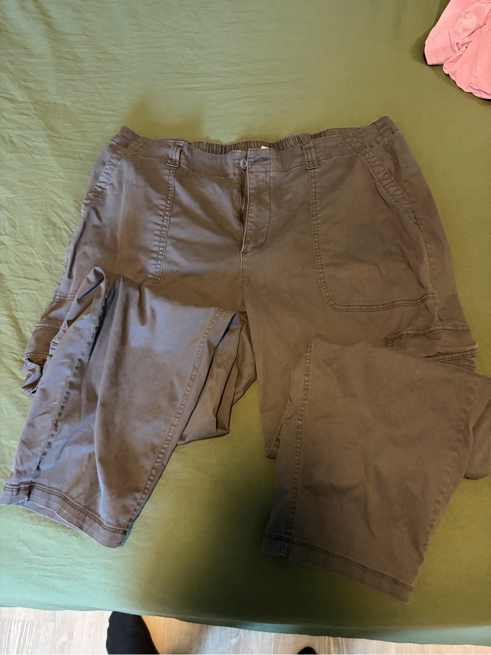 Ladies Cargo Pants in charcoal grey